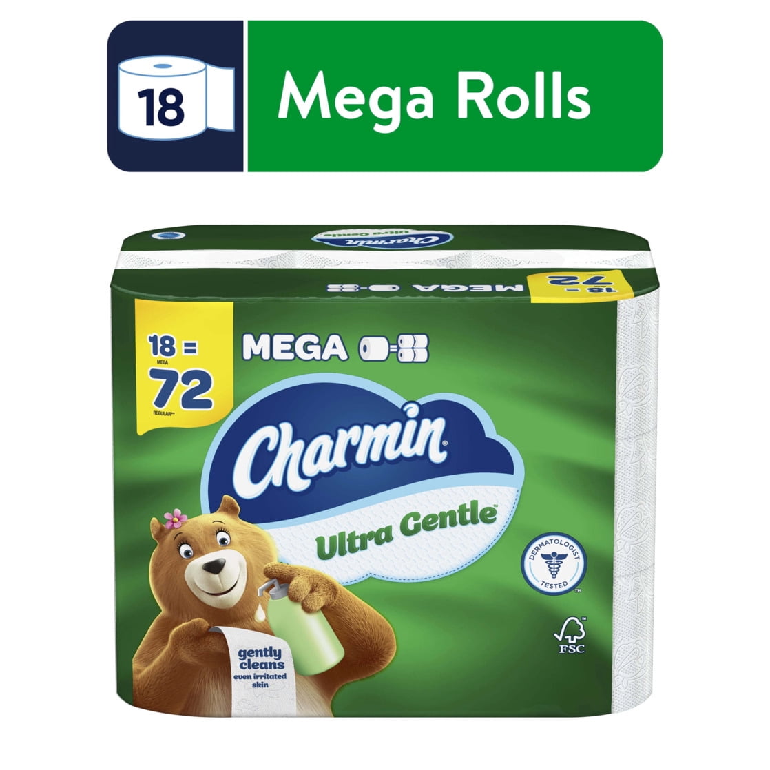 Charmin Ultra Gentle Toilet Paper, 12 Mega Rolls, 231 Sheets Per Roll