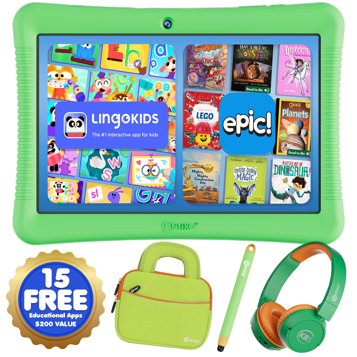 Contixo K102 Kids Tablets Bundle, Educational Tablets for Kids with Ca - My Store 2