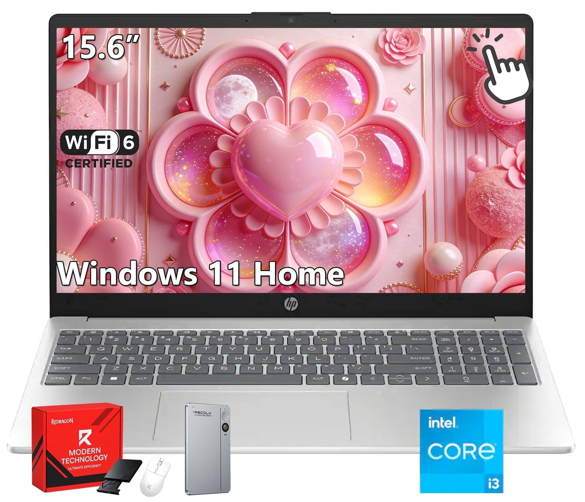 HP 15 Touchscreen Laptop, Intel Core i3-1315U Processor, 8GB RAM, 512G