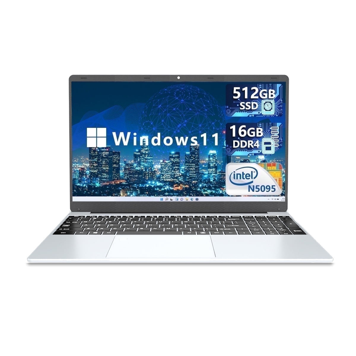 KUU 15.6" Laptop, Intel Celeron N5095, 16GB RAM, 512GB SSD, Windows 11