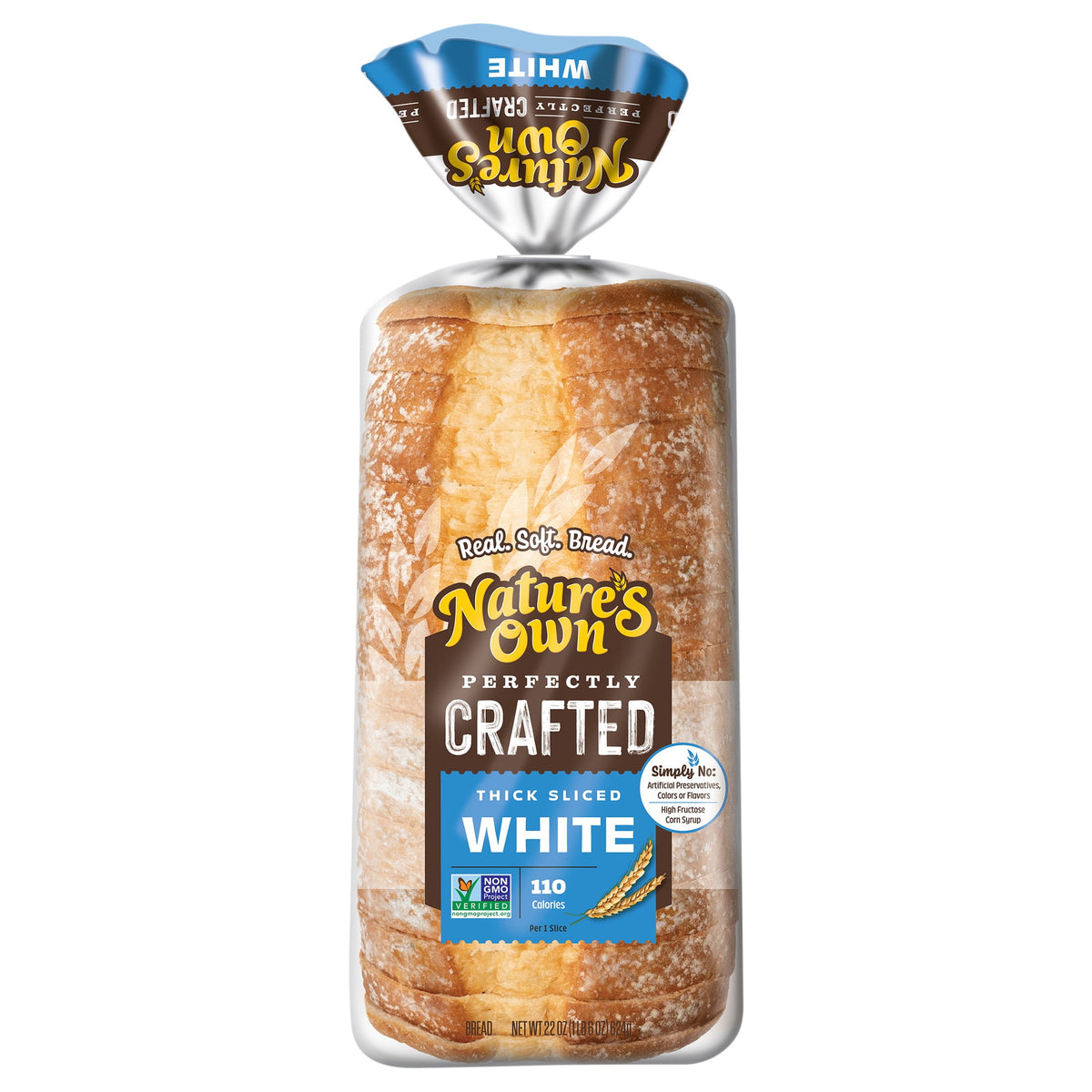 Nature's Own Perfectly Crafted White Bread, Thick Sliced Non-GMO Sandw