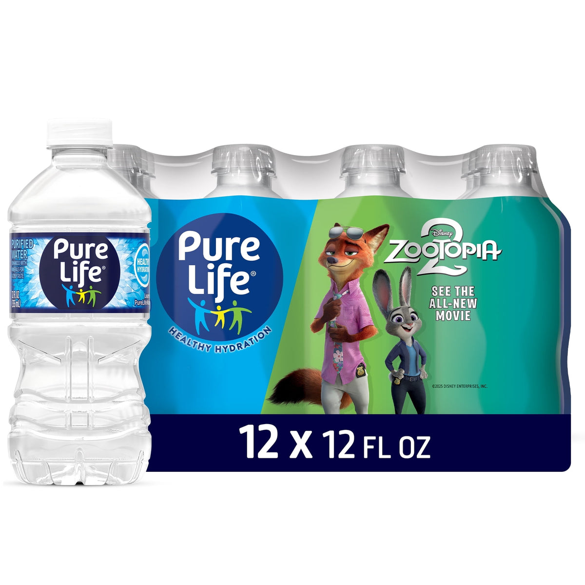 Pure Life Purified Water, 12 fl oz Bottles, 12-Pack | Clean, Refreshin