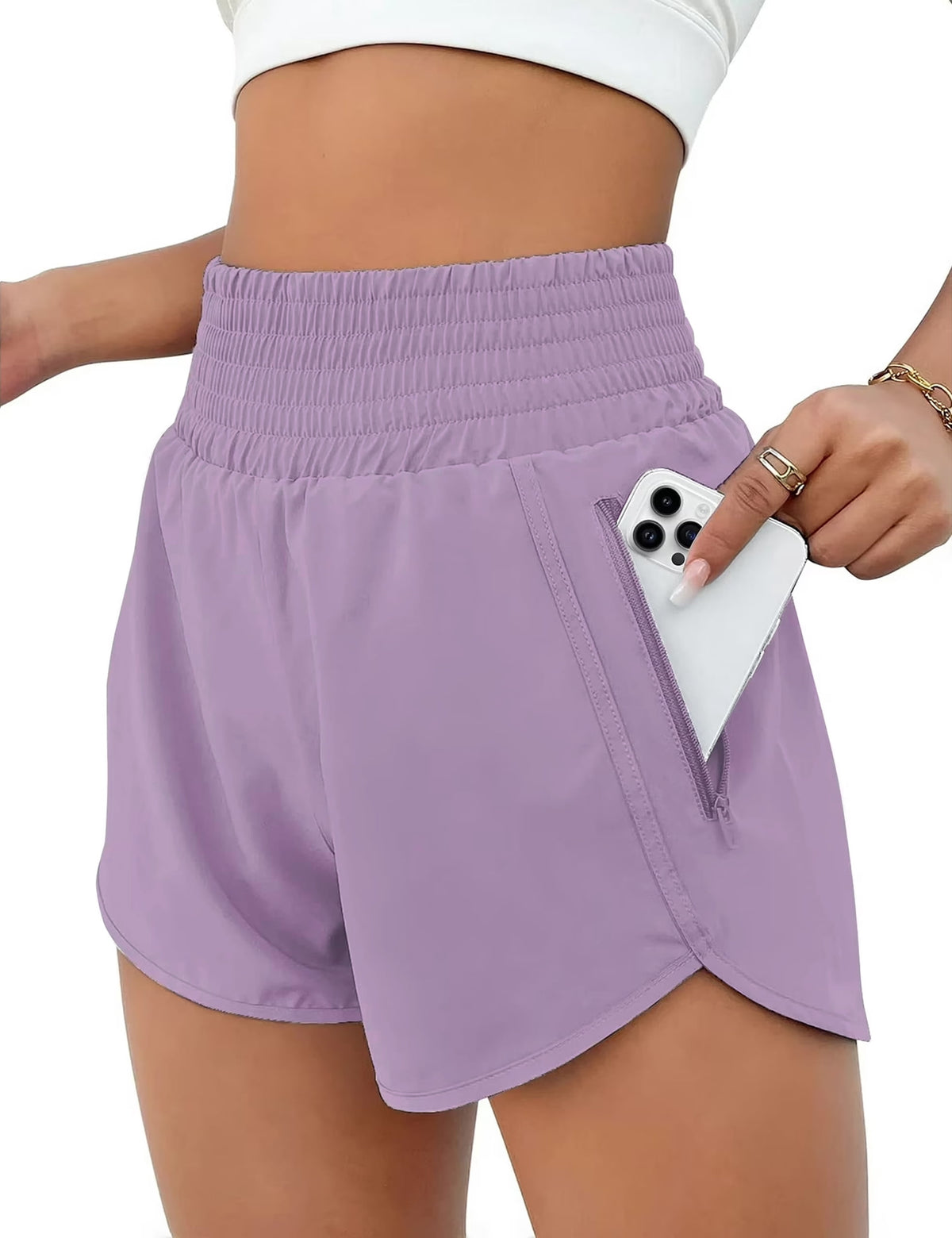 Rosvigor Womens Athletic Shorts High Waisted Running Shorts Gym Workou