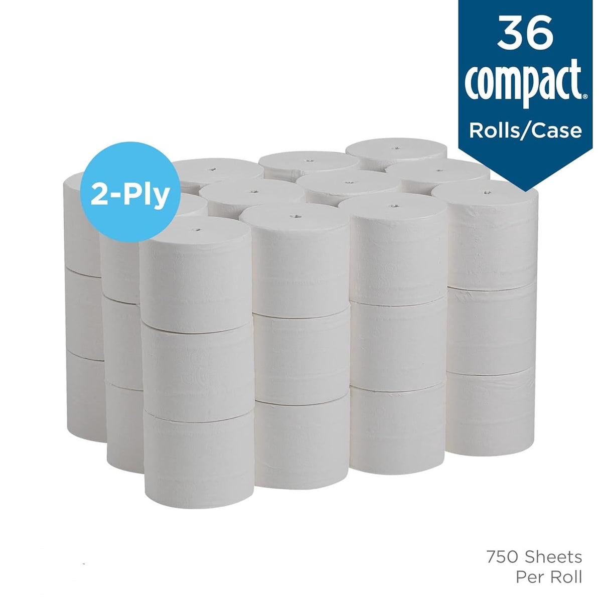 Series Compact Premium Embossed Coreless 2-Ply High-Capacity Toilet Pa