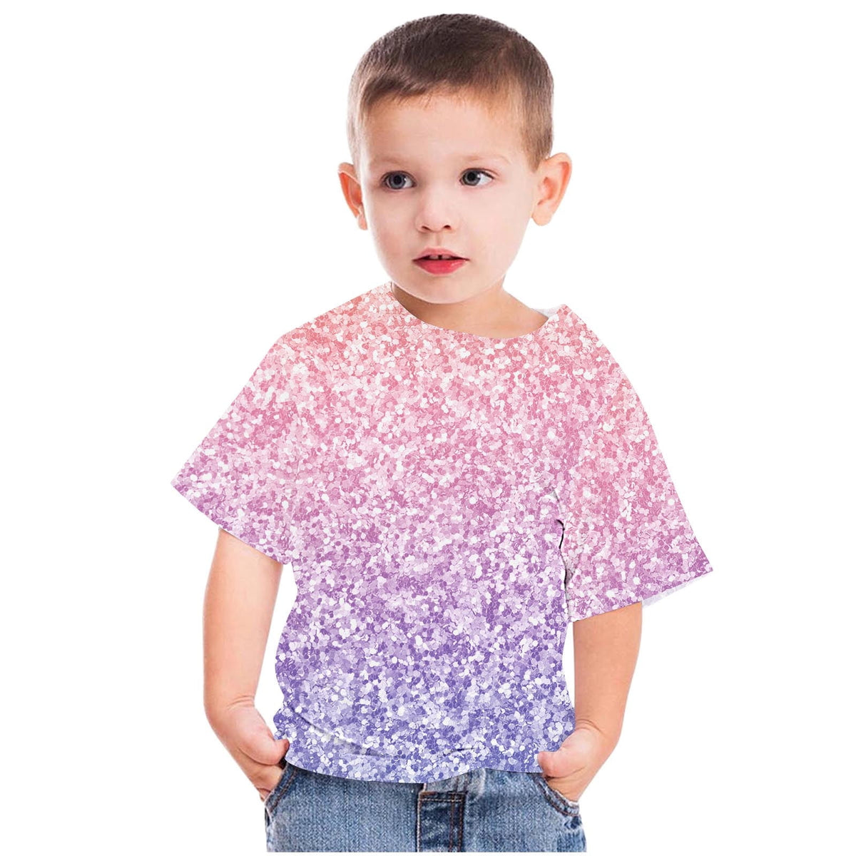 Sparkle Print Kids T-Shirt | Soft Crew Neck Short Sleeve Summer Top fo