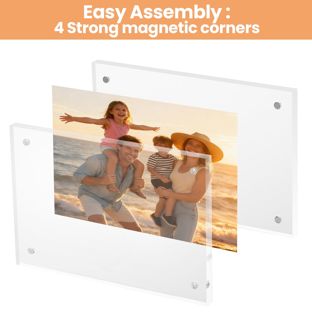 Sindcom 4x6 Acrylic Frames 3 Pack, Frameless Clear Picture Frames, Dou - My Store 2