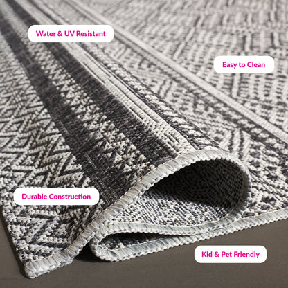 SAFAVIEH Courtyard Eric Geometric Chevron Indoor/Outdoor Area Rug, 5'3