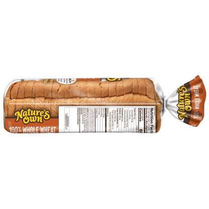 Nature's Own 100% Whole Wheat Bread, Sliced Non-GMO Whole Wheat Sandwi