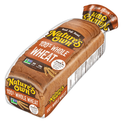 Nature's Own 100% Whole Wheat Bread, Sliced Non-GMO Whole Wheat Sandwi