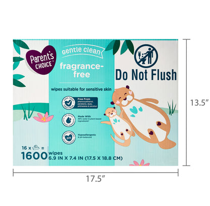 Parent's Choice Fragrance Free Baby Wipes, 900 Count (Select for More - My Store 2