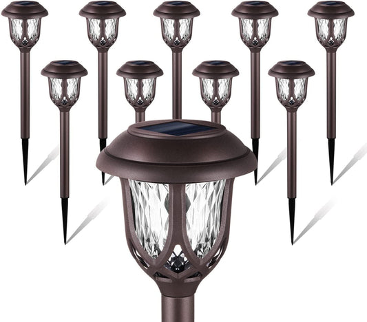 10 Pack Solar Lights Outdoor Decorative, Solar Pathway Lights Outdoor,