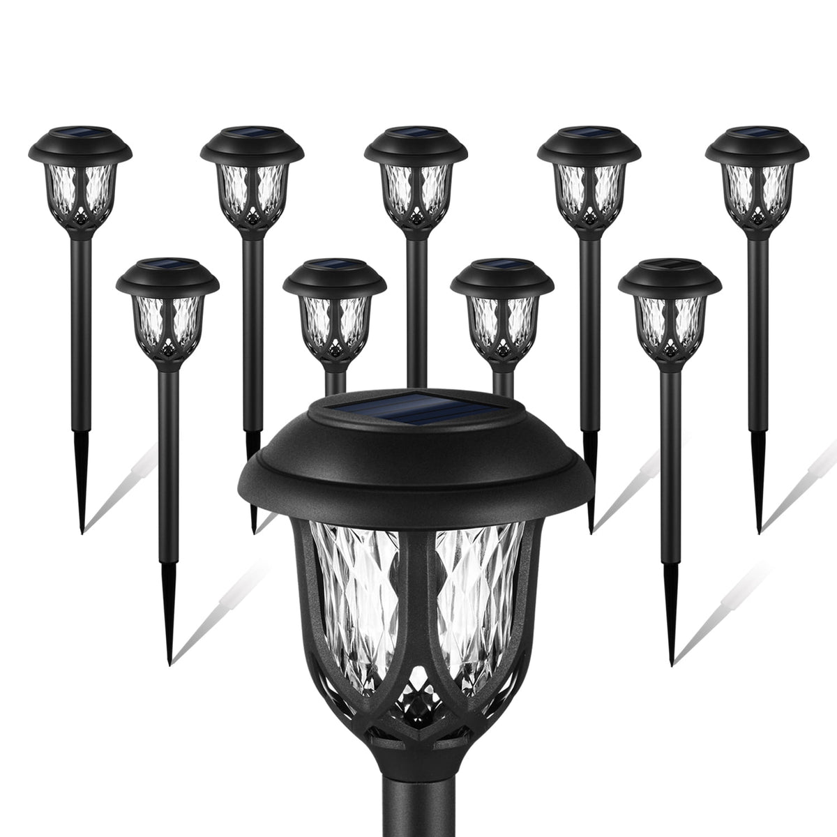 10 Pack Solar Lights Outdoor Decorative, Solar Pathway Lights Outdoor,
