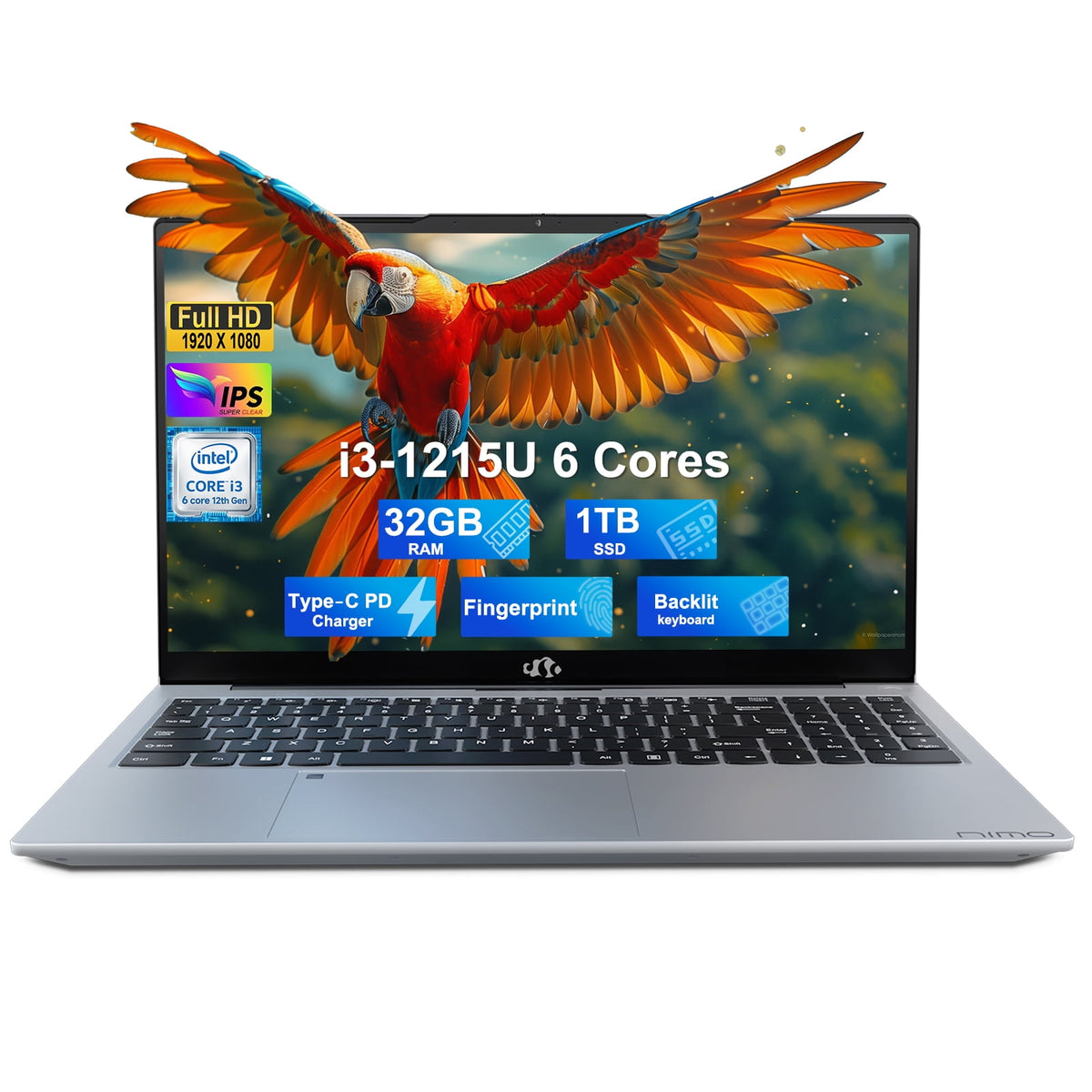 15.6"Laptop-Computer 16GB RAM 1TB SSD Intel Pentium 6 Cores i3-1215U 2