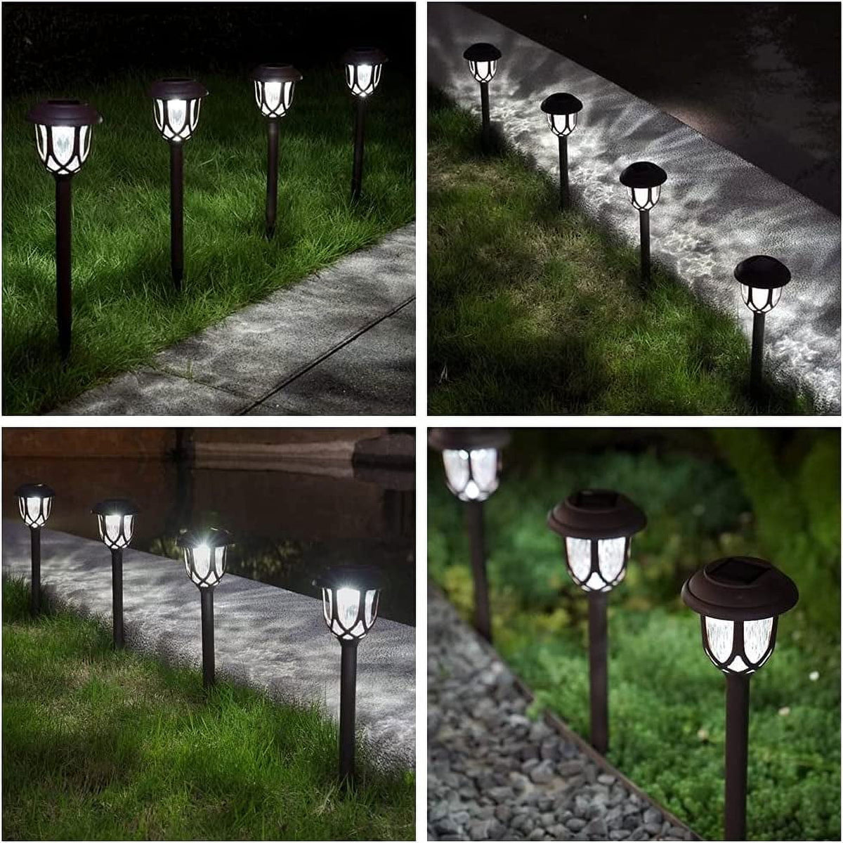 10 Pack Solar Lights Outdoor Decorative, Solar Pathway Lights Outdoor,