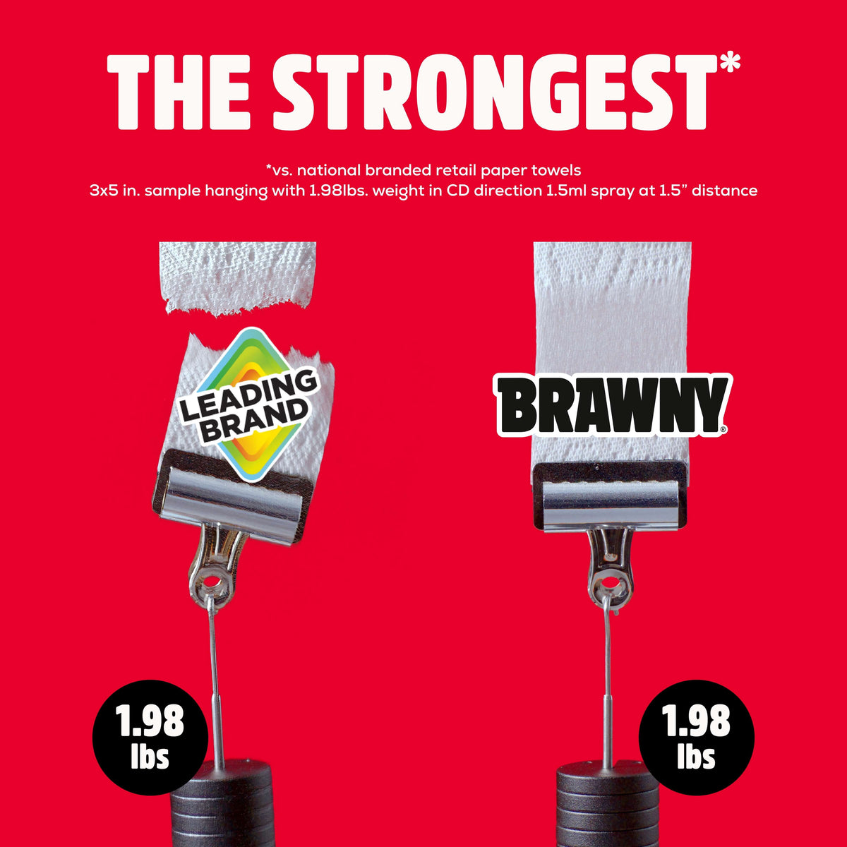 Brawny Tear-A-Square 3-Ply Paper Towels, 6 Triple Rolls, 114 Sheets pe