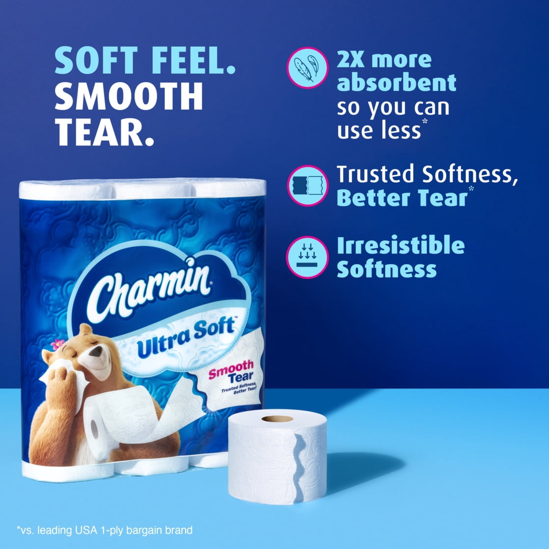 Charmin Ultra Soft Toilet Paper 24 Mega Rolls, 224 Sheets Per Roll