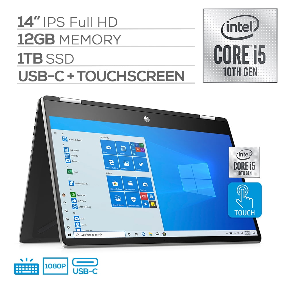 2020 HP Pavilion x360 2 in 1 Touchscreen Laptop, 14" IPS Full HD PC, 1