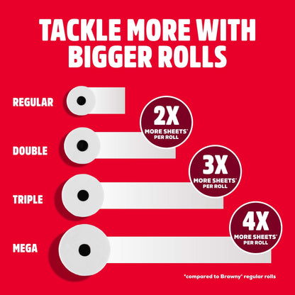 Brawny Tear-A-Square 3-Ply Paper Towels, 6 Triple Rolls, 114 Sheets pe