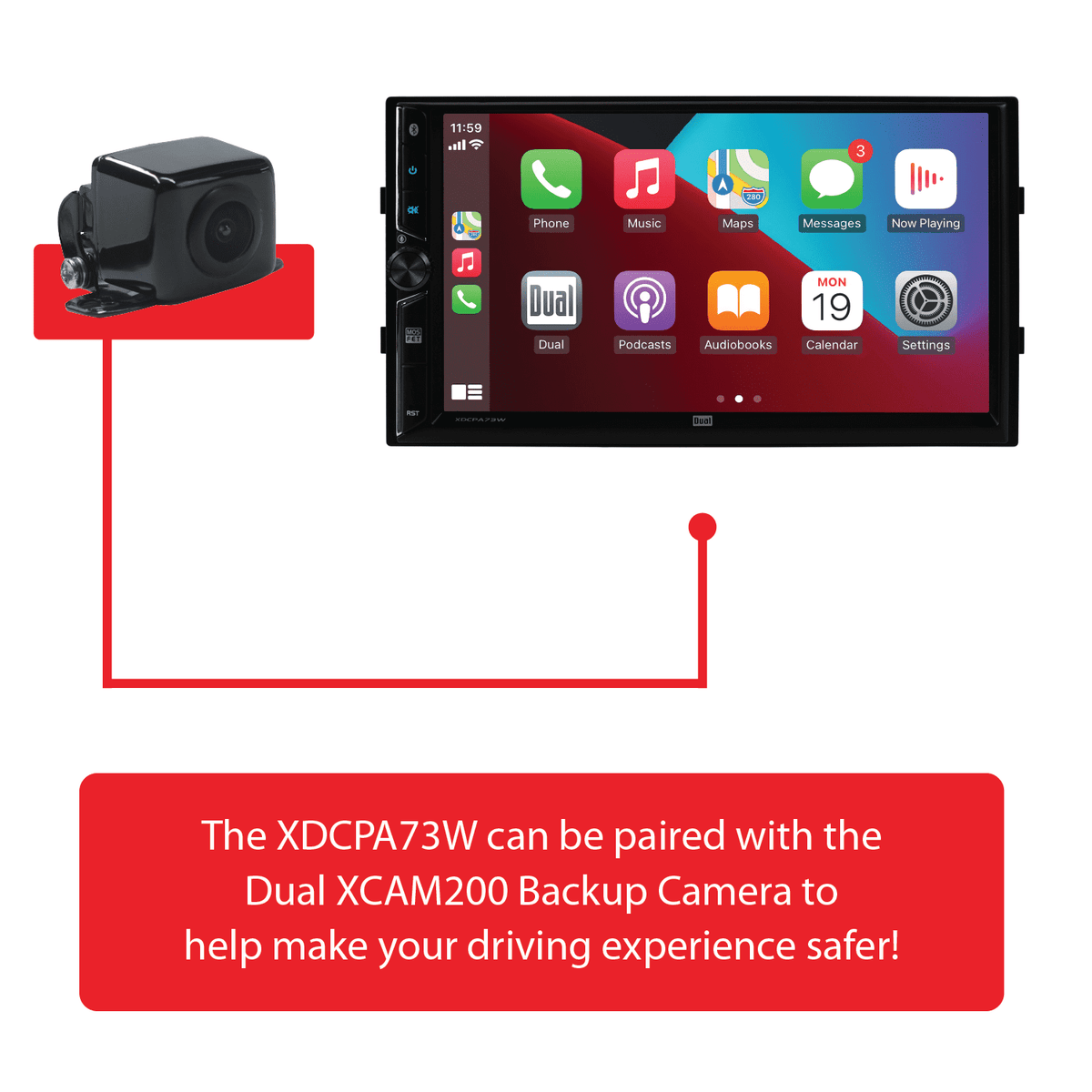 Dual Electronics 7" Touchscreen Car Stereo Receiver with Wireless Appl - My Store 2