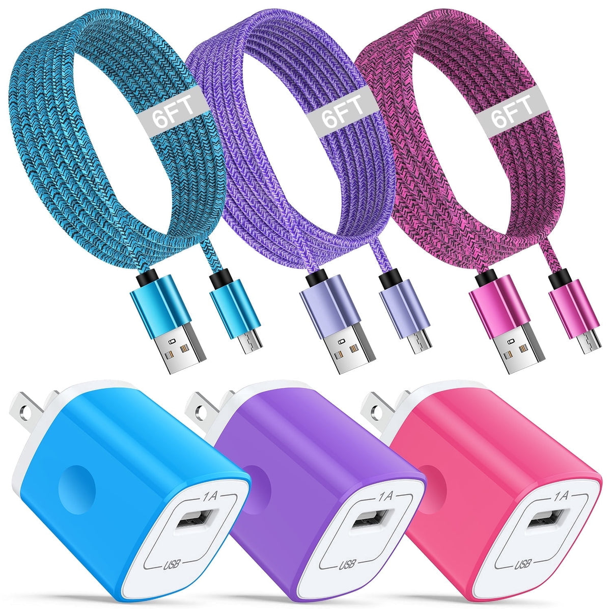 Fast Charger USB Wall Charger with USB-A to Micro Cable 6FT Fast Charg - My Store 2