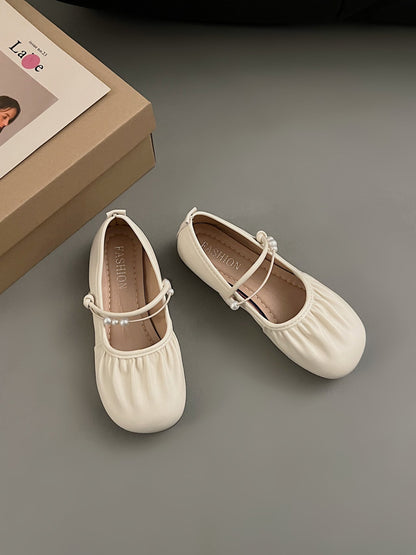 2026 Fall New Silver Mary Jane Loafers, French Gentle Shallow Vamp Flats Women Dress Shoes For Skirts