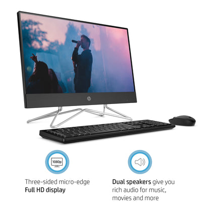 HP 22 All-in-One PC, Intel Pentium Silver J5040, 4GB RAM, 128GB SSD, J