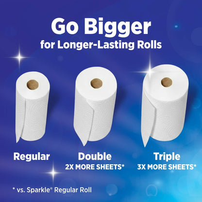 Sparkle Tear-A-Square Paper Towels, 3 Triple Rolls, 165 Sheets per Rol