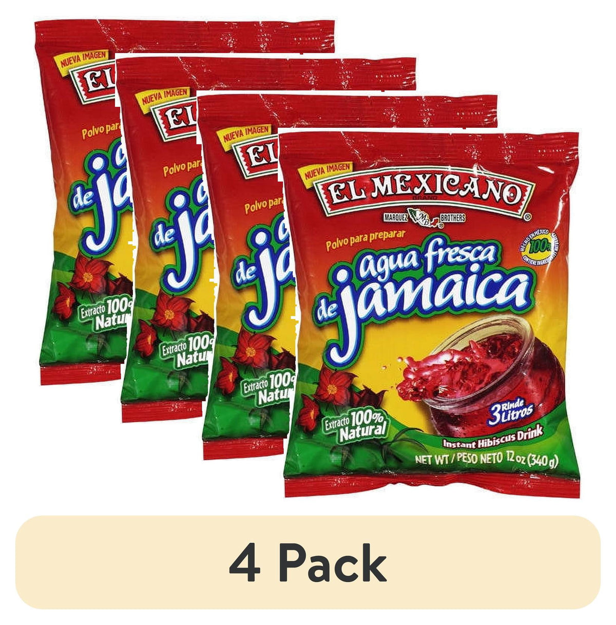 (3 pack) El Mexicano Jamaica Powdered Drink Mix, Hibiscus, Multiserve