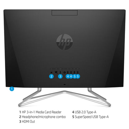 HP 22 All-in-One PC, Intel Pentium Silver J5040, 4GB RAM, 128GB SSD, J