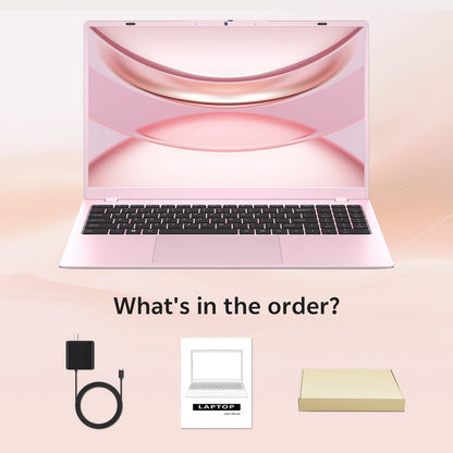 THTRO 15.6" Pink IPS FHD Laptop Computer, 512GB SSD 16GB RAM, Intel 65
