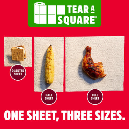 Brawny Tear-A-Square 3-Ply Paper Towels, 6 Triple Rolls, 114 Sheets pe