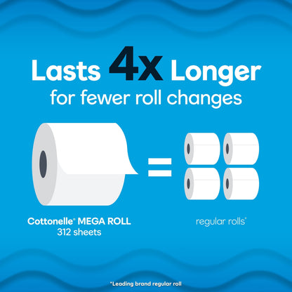 Cottonelle Ultra Clean Toilet Paper, 12 Mega Rolls, 312 Sheets Per Rol