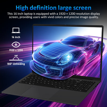KurieTim 16" Laptop Computer, 16GB RAM 512GB SSD AMD Ryzen 5 3500U wit
