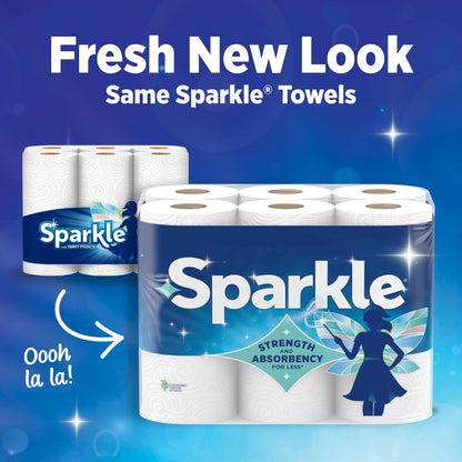 Sparkle Tear-A-Square Paper Towels, 3 Triple Rolls, 165 Sheets per Rol