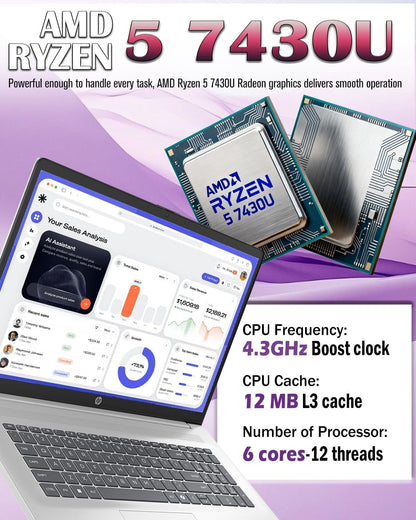HP 17 Laptop Computer for Business, 17.3" 250 nits Touchscreen Display