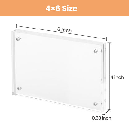 Sindcom 4x6 Acrylic Frames 3 Pack, Frameless Clear Picture Frames, Dou - My Store 2