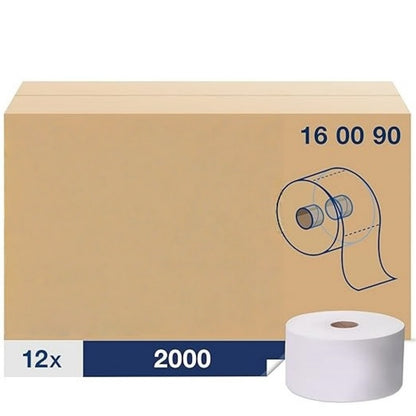 Mid-size Toilet Paper Roll White T10, Universal, 2-ply, 12 x 2000 shee