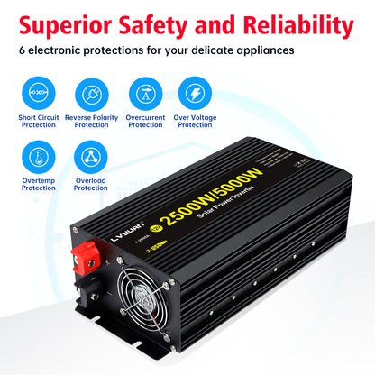 2500W 5000W Peak Modified Sine Wave Power Inverter 12V DC to 110V AC C