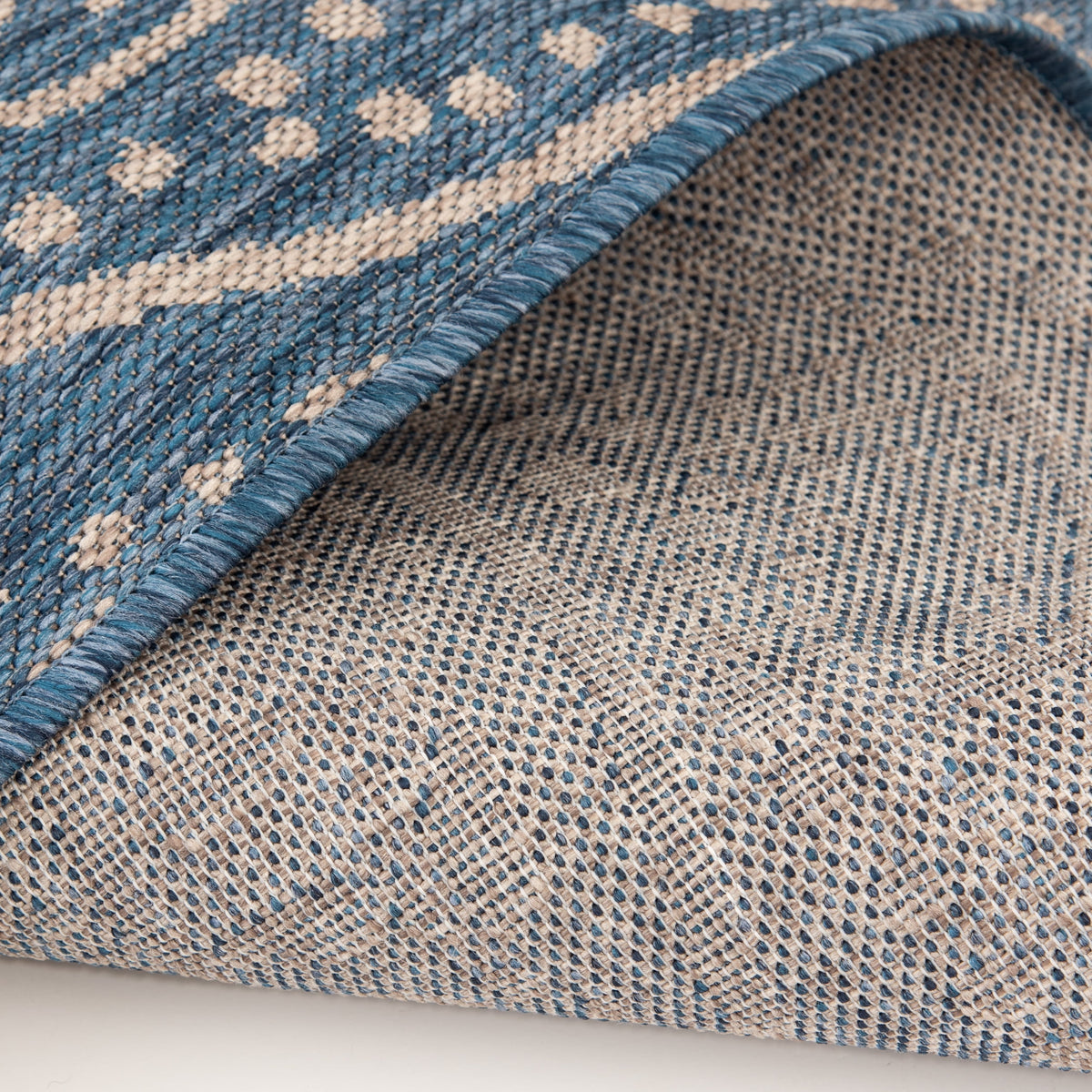 Mainstays Global Medallion Blue Polypropylene Outdoor Area Rug, 6'6"x9
