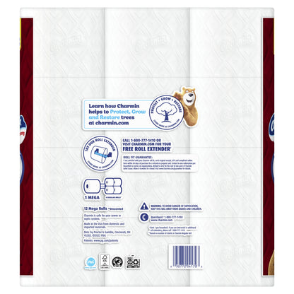 Charmin Ultra Strong Toilet Paper 12 Mega Rolls, 242 Sheets Per Roll
