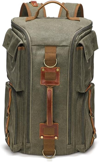 Vintage Canvas Travel Backpack, Casual Daypack for 17“ Laptop Tote S