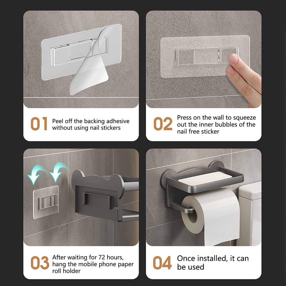 Wrjufa Toilet Paper Freestanding Rustproof Toilet Paper With Accessori
