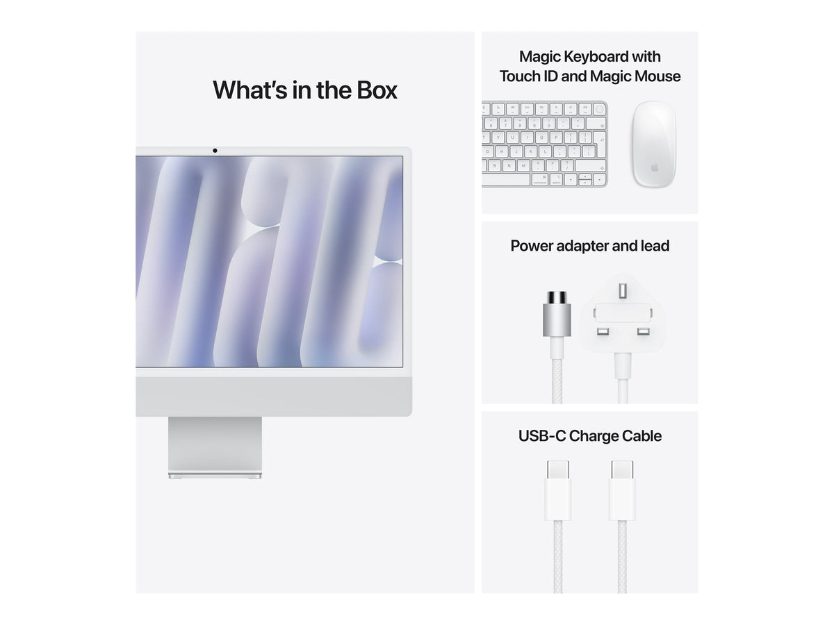 Apple iMac 24" All-In-One Computer, Apple M4, 16GB RAM, 256GB SSD, Mac