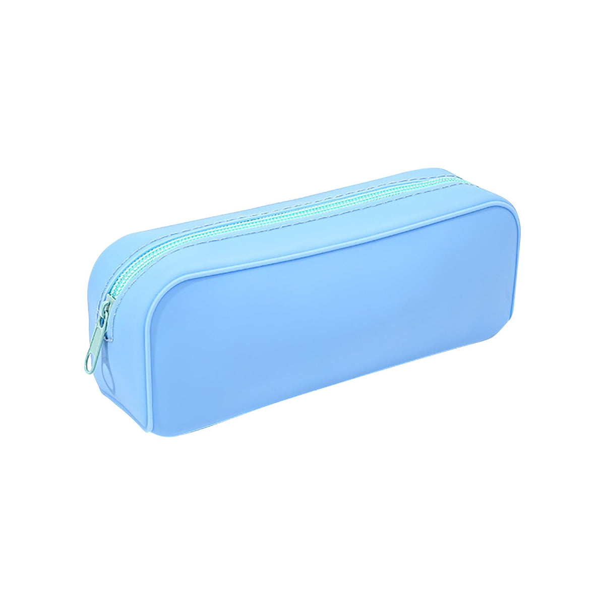 Solid Color Large Capacity Pencil Case, Fashionable Zipper Stationery - My Store 2