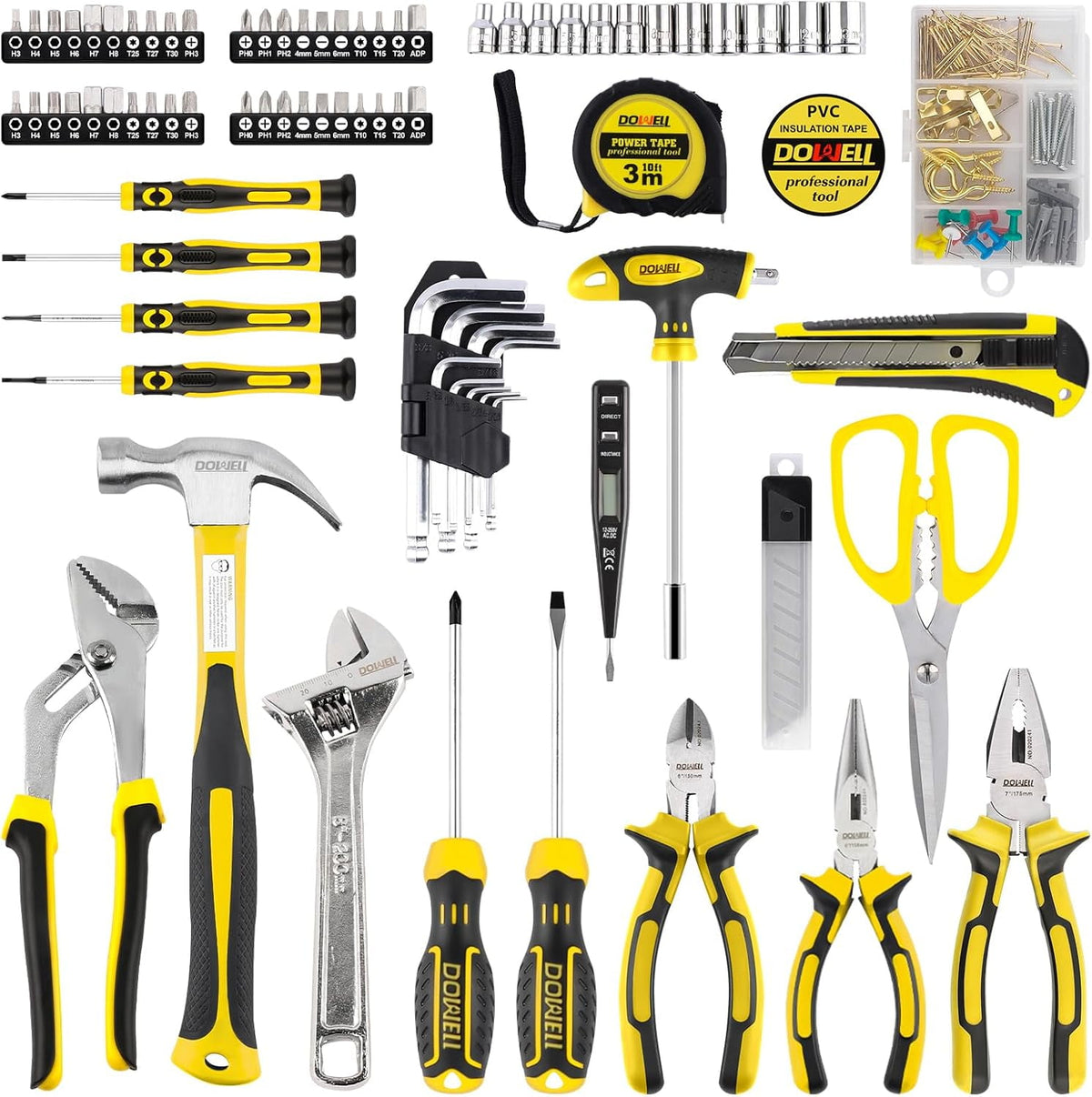 185-Piece Household Tool Kit with Sturdy Storage for Home Repair and P - My Store 2