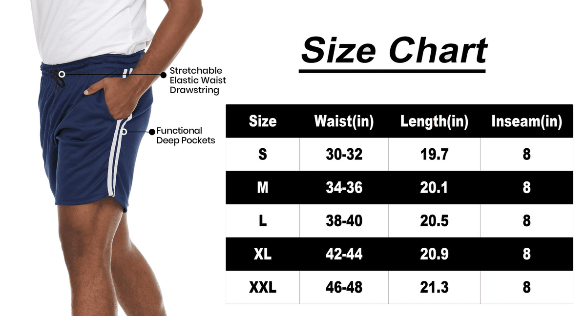 ASUDESIRE 5 Pack Athletic Shorts for Men with Pockets and Elastic Wais