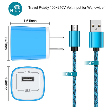 Fast Charger USB Wall Charger with USB-A to Micro Cable 6FT Fast Charg - My Store 2