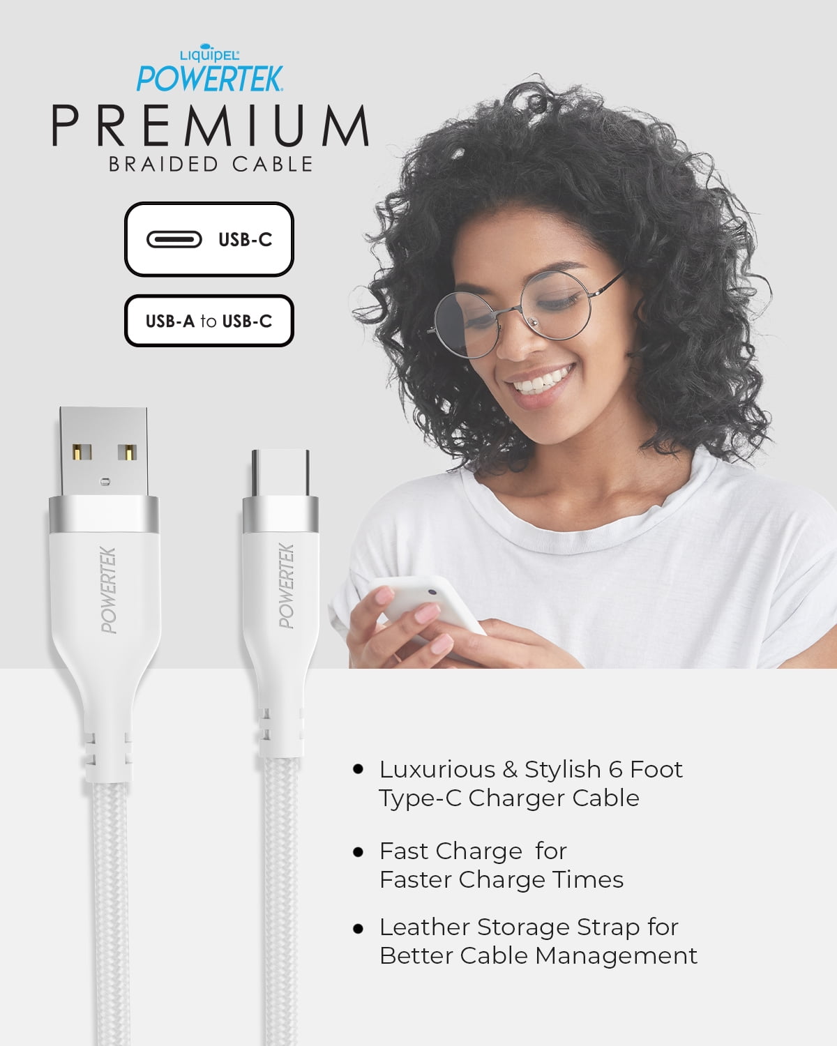 Liquipel Powertek Type-C Fast Charger Cable, 6ft USB-C for Galaxy, Not - My Store 2
