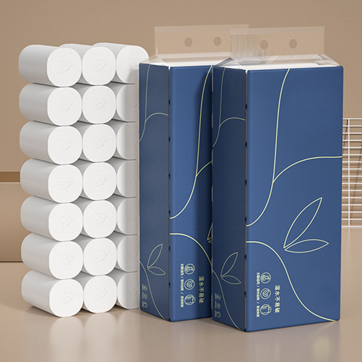 Gnmfd 14 Rolls 4-Layer Toilet Paper Household Kitchen Paper Soft Stron