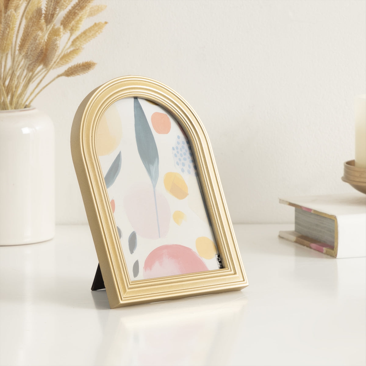 (3 pack) DesignOvation 4x6 Arch Gold Decorative Tabletop Picture Frame - My Store 2
